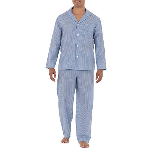 Fruit of the Loom Men's Long Sleeve Broadcloth Pajama Set