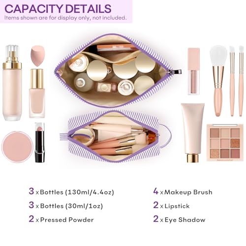 Initial Makeup Bags for Women - Purple Z, 2-Piece Cosmetic Travel Set