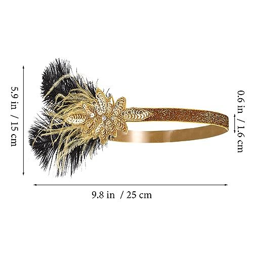 Vintage Flapper Headband with Sequin and Rhinestones for 1920s Costume Women