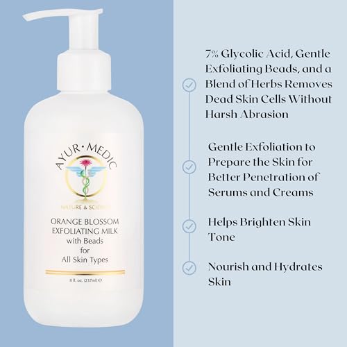 Ayur-Medic Orange Blossom Exfoliating Milk with Beads for All Skin Types