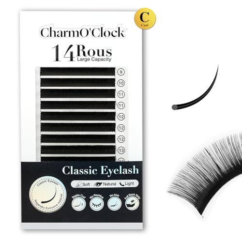 CharmO'clock Lash Extension Cashmere Volume Lashes C Curl 0.15mm Thickness 8-16mm Mixed Length Lash Trays Super Strong Matte Black Individual Eyelash Extensions Professional Lash£¨C 0.15 8-16mm£©