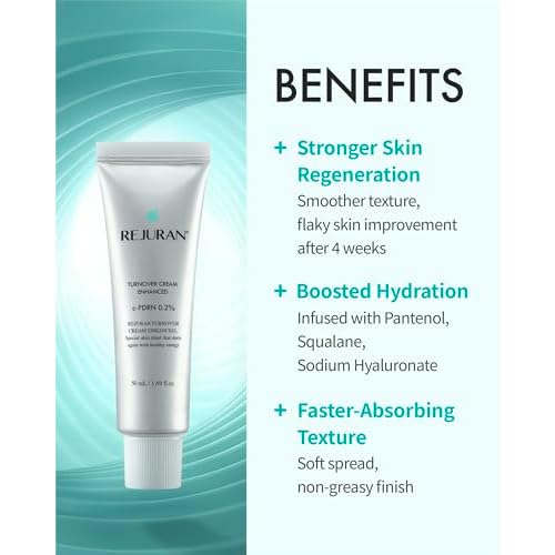 REJURAN¢ç Turnover Cream Enhanced, DOT¢â c-PDRN¢ç - Salmon DNA PDRN Face Moisturizer for Regeneration, Deep Hydration, Collagen Boosting, and Glow-Enhancing Skin. Korean Skin Care (1.69 fl oz)