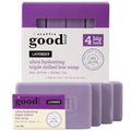 Alaffia Good Soap Lavender (4 Bars) + Trial-Size Herbal Bar ? Long-Lasting, Triple-Milled with Fair Trade Shea Butter