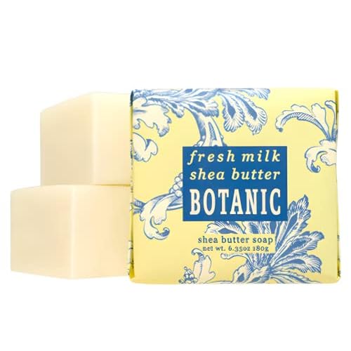 Greenwich Bay Fresh Milk Body Care Spa Quartet - Hand Soap, Lotion, Body Butter, and Soap Bar Square - Luxurious Shea Butter Skin Care in Captivating Botanical Scents
