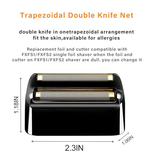 Black Replacement Foil and Cutters for BaBylissPRO FXFS2 Shaver - Hypoallergenic