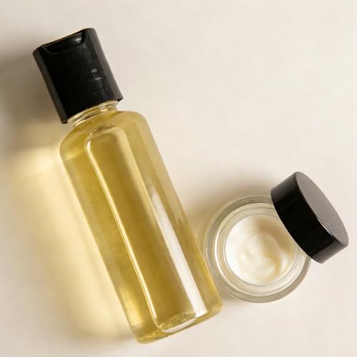 SEHOI 80 pcs 1oz Clear Plastic Travel Squeeze Bottles with Black Cap, Refillable Lotion & Shampoo Containers