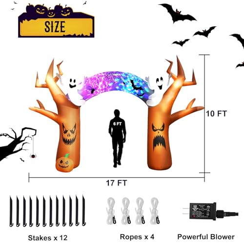 Beinhome 17FT Halloween Inflatable Tree Archway with LED Lights - Outdoor Yard Decoration