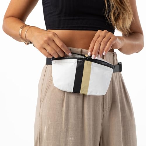 ALOHA Collection Le Voyageur Mini Hip Pack, Lightweight, Packable, & Splash-Proof - Durable, Washable, & Reusable Fanny Pack for Gym, Beach & Travel, Easy to Clean Material (8.5" x 3.75")