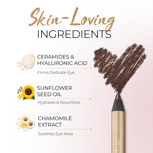 Artisan L'uxe Velvet Jumbo Dark Chocolate Brown Eyeliner with Sharpener - Waterproof Smudge-Proof Makeup Pencil for Smokey Eyes