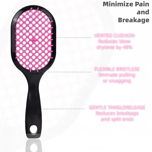 Pink 14-Piece Hair Brush Set with Sleep Bonnet, Detangler & Spray Bottle