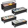 Kitstorack 4 Pack Height-Adjustable Under Bed Storage Containers with Wheels & Clear Windows - Black