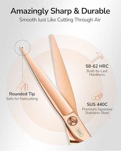 ULG Professional Hair Cutting Scissors with Luxury 18K Rose Gold