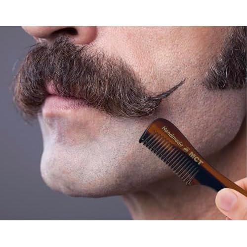 GENTS Mustache and Beard Styling Comb, pocket sized (Tortoise Shell, 3 Pack)