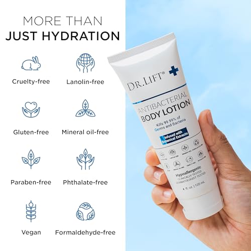 Dr. Lift Antibacterial Body Lotion 4 oz Pack of 2 - Moisturizing & Germ-Fighting