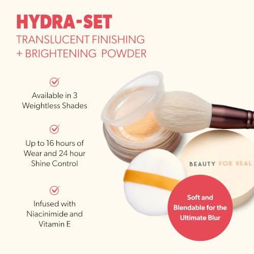 Hydra-Set Translucent Finishing Powder - Brightening, Weightless, 16-Hour Wear - Translucent 1 - Invisible