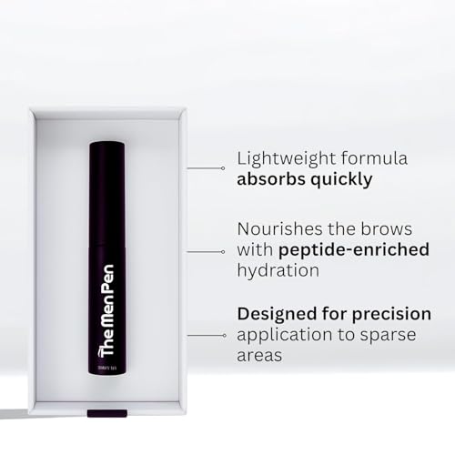 The Men Pen Eyebrow Boosting + Caffeine Kit | Eyebrow, Beard and Hair Filler | Waterproof, Long Lasting, Sweat Proof - Light Brown