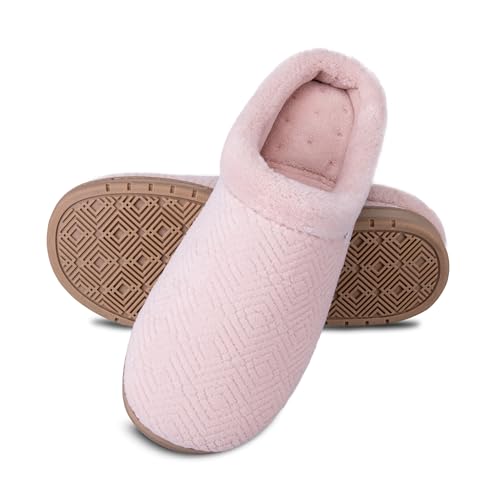 isotoner Women's Diamond Microterry Gemma Clog Slippers with Memory Foam - Evening Sand, Size 7.5-8