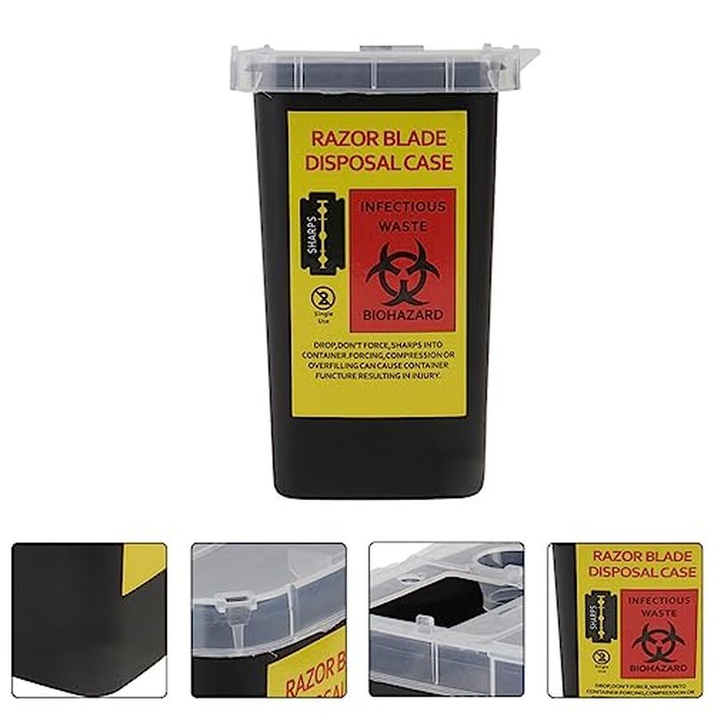 6pcs Recycle Holder Hairdressing Used Cutter Bank Shalon Barber Collect Factory Storage Shop Barbershop Container Family Blades Waste Safe Razor Razors for Home Blade Black Safety