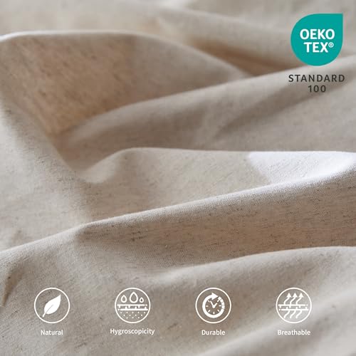 French Linen Pleated Bed Skirt - King 18-Inch Drop Natural Linen Cotton Blend
