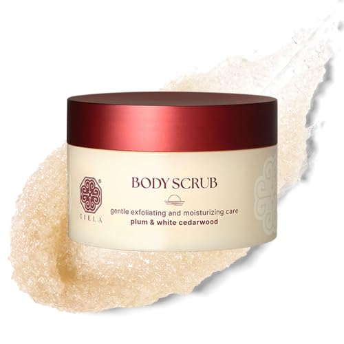 TIELA Sunset Collection Hydrating Body Scrub with Plum & Cedarwood – 8.8 fl oz (250g)
