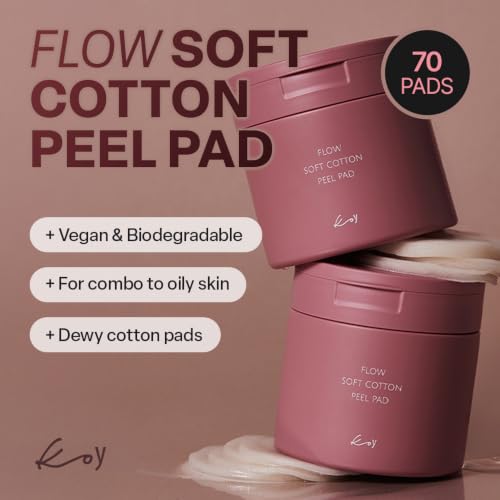 Gentle Exfoliating Cotton Peel Pads with Natural Enzymes & Hydration - 70 Sheets