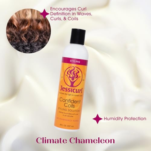 Jessicurl Confident Coils Styling Solution Citrus Lavender 8 Fl Oz - Curl Cream for Frizz & Humidity Control