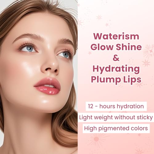 CATKIN Glossy Lip Balm 3pcs Gift Set, Ultra Hydating Glow Lip Tinted Jelly Plump Melting Balm Shea Butter Repair Soothing For Dry Lips Dewy Finished 0.12 oz 02