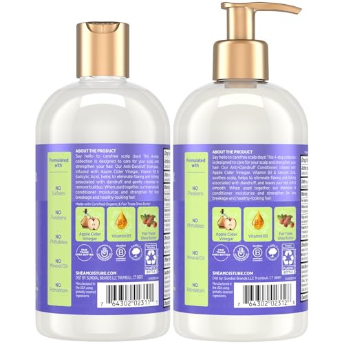 SheaMoisture Anti-Dandruff Shampoo & Conditioner Set with Salicylic Acid 13 Oz Each