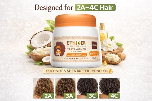 Deep Hair Treatment for Curly & 4C Afro Hair - Hydrating Shea & Coconut
