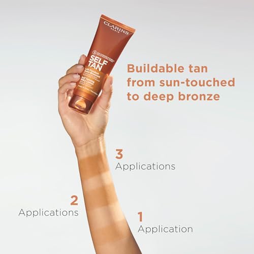 Clarins Self Tanning Milky Lotion | Self Tanner For Face and Body | Natural, Long-Lasting, Streak-Free, Sun-Kissed Glow and 24-Hour Hydration* | Non-Staining | Contains Glycerin