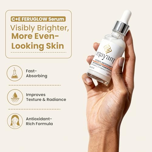 Mayam Beauty C+E FeruGlow Serum 50ml | Brightening Face Serum with Vitamin C, Niacinamide & Ferulic Acid | Anti-Aging Daily Skincare for Radiant, Smooth, Even-Looking Skin | Made in Mexico