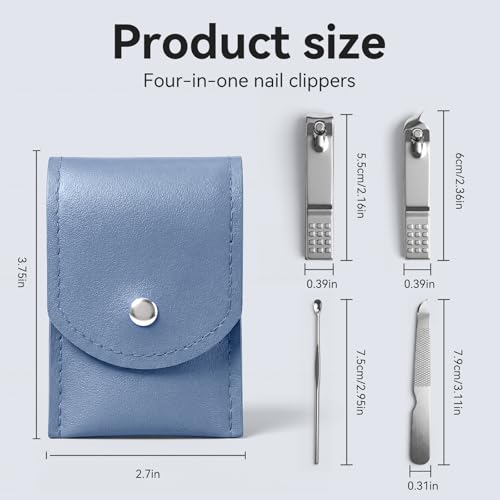 Blue 20-Piece Professional Nail Care Kit with Clippers & Tools - Travel Size