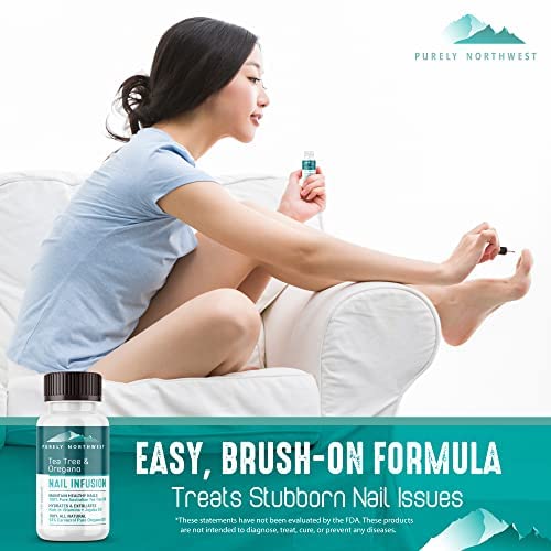 Tea Tree Foot Soak & Nail Oil Set for Damaged Nails & Athletes Foot – 8.5 fl oz (Pack of 2) – Made in USA