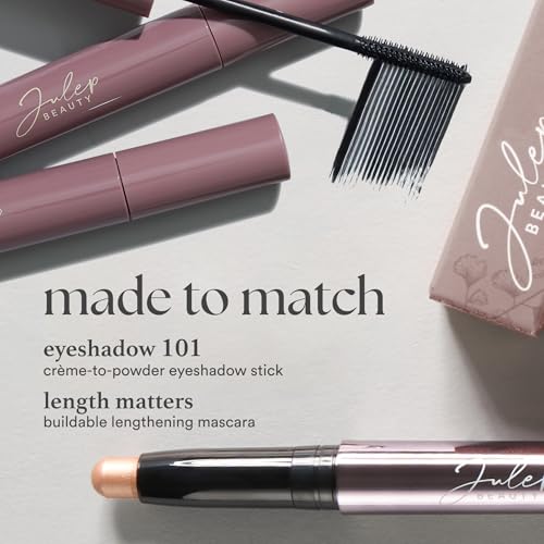 Julep Eyeshadow 101 Cream-to-Powder Waterproof Shadow Stick - Copper Shimmer, Buildable Lengthening Lash Mascara Black,