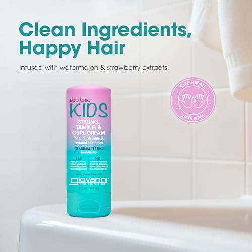 Eco Chic KIDs Styling Taming & Curl Cream - Kids Curl Cream, Curly Hair Products, for Delicate and Textured Hair Types, Long-Lasting & Lightweight, Salon Quality, Vegan-Friendly - 5 Fl Oz