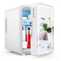 Mini Skincare Fridge with LED Mirror & Adjustable Light - Portable Cosmetic Cooler