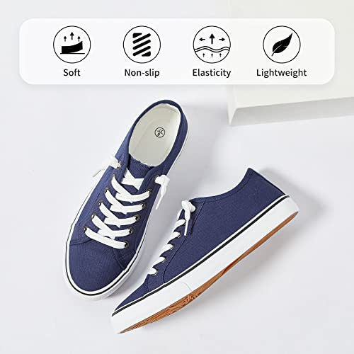 Women Canvas Sneaker Slip On Non Slip Casual Shoes Lace Up Canvas Low Top White Shoes Loafers for Women Fashion Black Sneaker