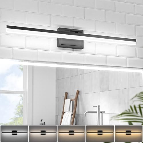 VOLISUN 31.5 Inch Black Dimmable Bathroom Vanity Light Fixture Over Mirror, 5CCT LED, ETL Certified