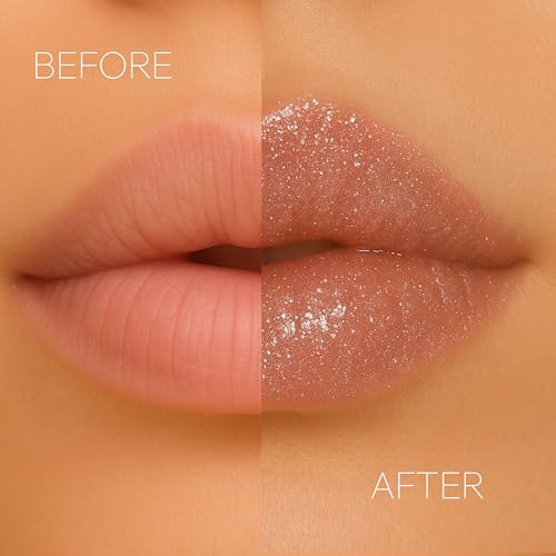 Hydrating Lip Gloss with Ruby Glitter - Natural, Vegan, Non-Sticky