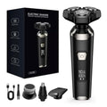 4-in-1 Electric Razor for Men, Magnetic Floating Heads, LED Display, IPX7 Waterproof, Travel Lock & Nose Trimmer - Complete Grooming Kit Gift Set