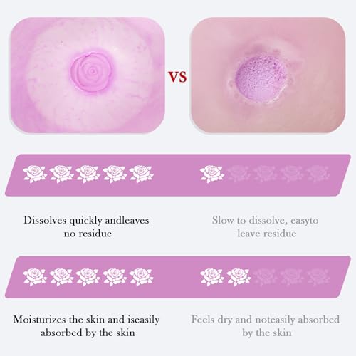 Bath Bombs for Women - 30 Pcs Handmade Natural Essential Oils Rose Bath Bombs with Scented Candles, Home Spa Fizzies Bubble Bath, Birthday Gifts for Women Her Self Care Gifts for Mom Wife (30)