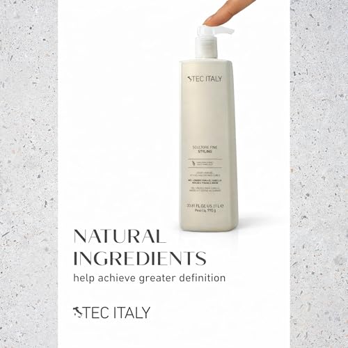 Tec Italy Scultore Fine Liquid Hair Gel for Curly Hair, Lightweight, Non-Sticky, Enhances Curl Definition & Shine, 33.8 fl oz (1 L)