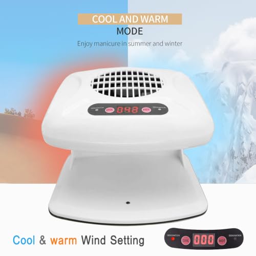 Air Nail Dryer 300W Infrared Sensor 2-in-1 Hot Cold Air Nail Polish Dryer - White