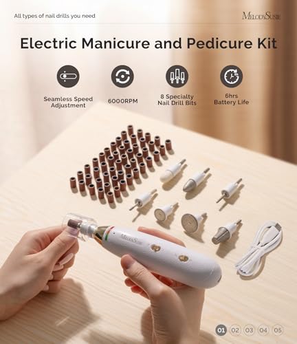 Cordless Pedicure Nail Drill for Thick Toenails - Rechargeable Manicure Tool
