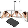 3-Wold Fold 3-Way Mirror for Self Hair Cutting with Black No LED – LADETTO