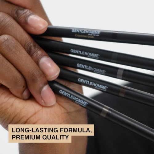 Eyebrow Pencil for Men - Black 2-Pack with Spoolie Brush - Long Lasting & Waterproof