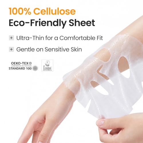 SKINFOOD Carrot Carotene Daily Sheet Mask – 30-Pack, 5-Minute Hydrating Moisturizing Face Mask (Carrot)