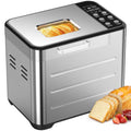 NEWBULIG 21-in-1 Stainless Steel Bread Maker with Delay Timer, Silver