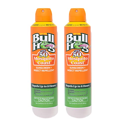 Bullfrog Mosquito Coast Sunscreen SPF50 + Insect Repellent 5.5oz Spray 2 Pack - Continuous Spray