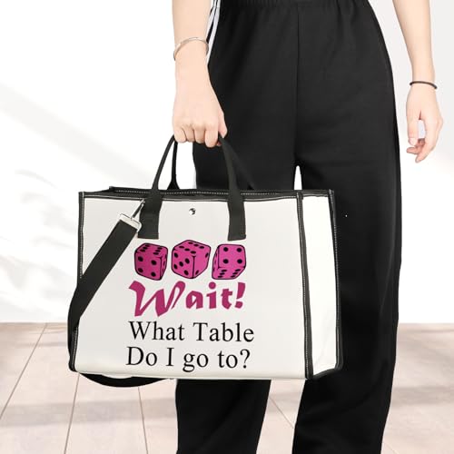 JNIAP Dice Game Makeup Bag Game Night Gifts Dice Gamer Zipper Pouch Game Queen Gifts (wait table tote)